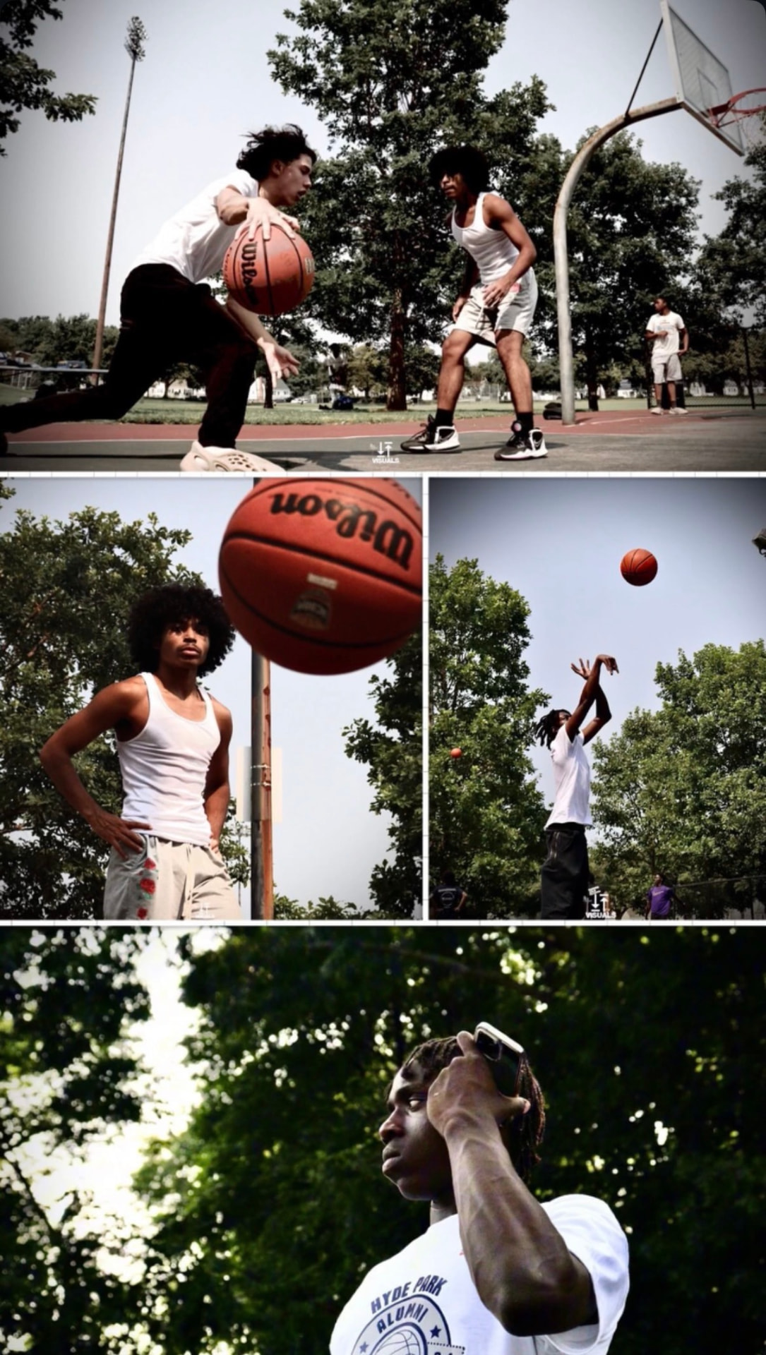 Outdoor basketball run photographed at the park