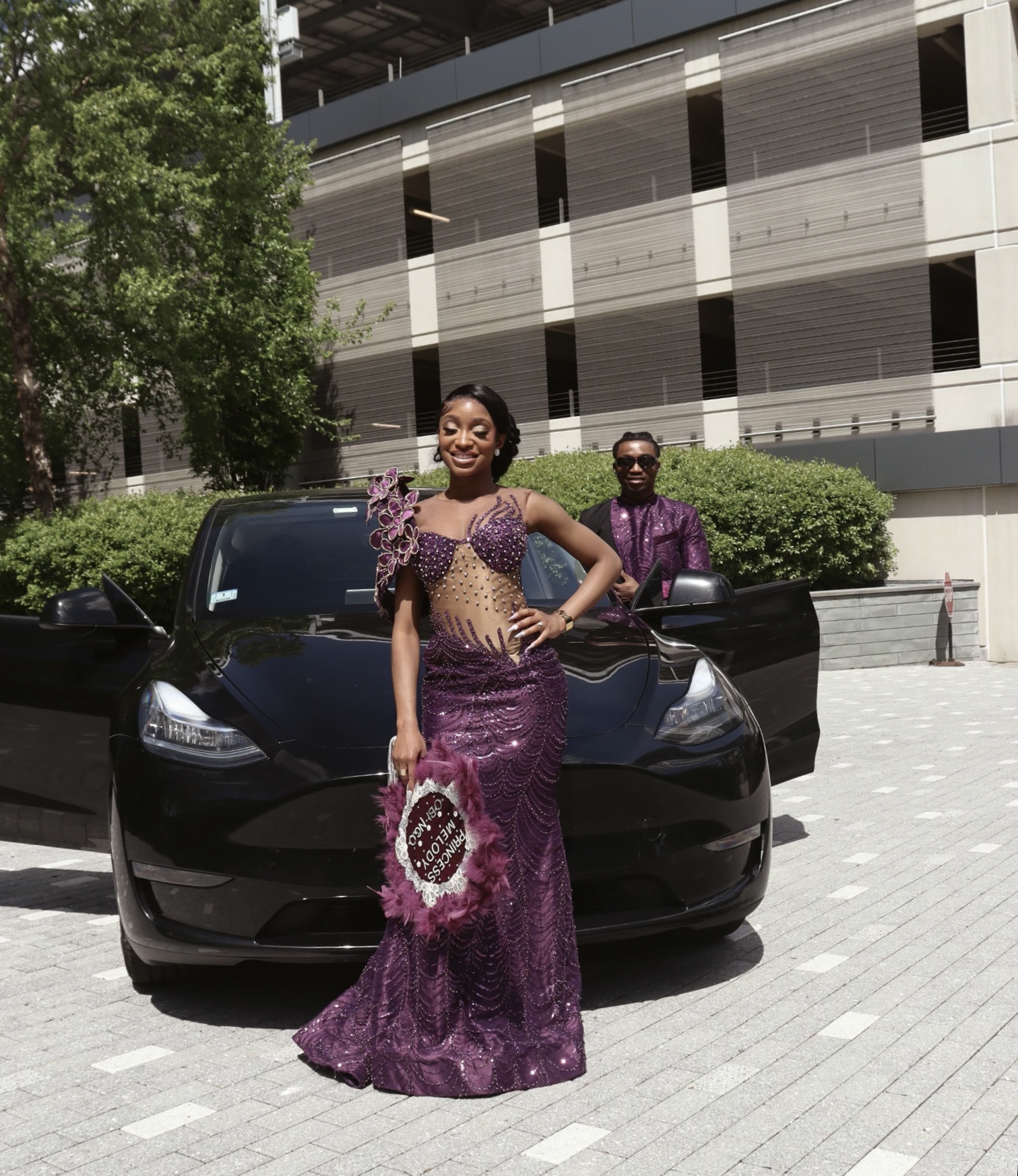 Purple Promenade couple portrait