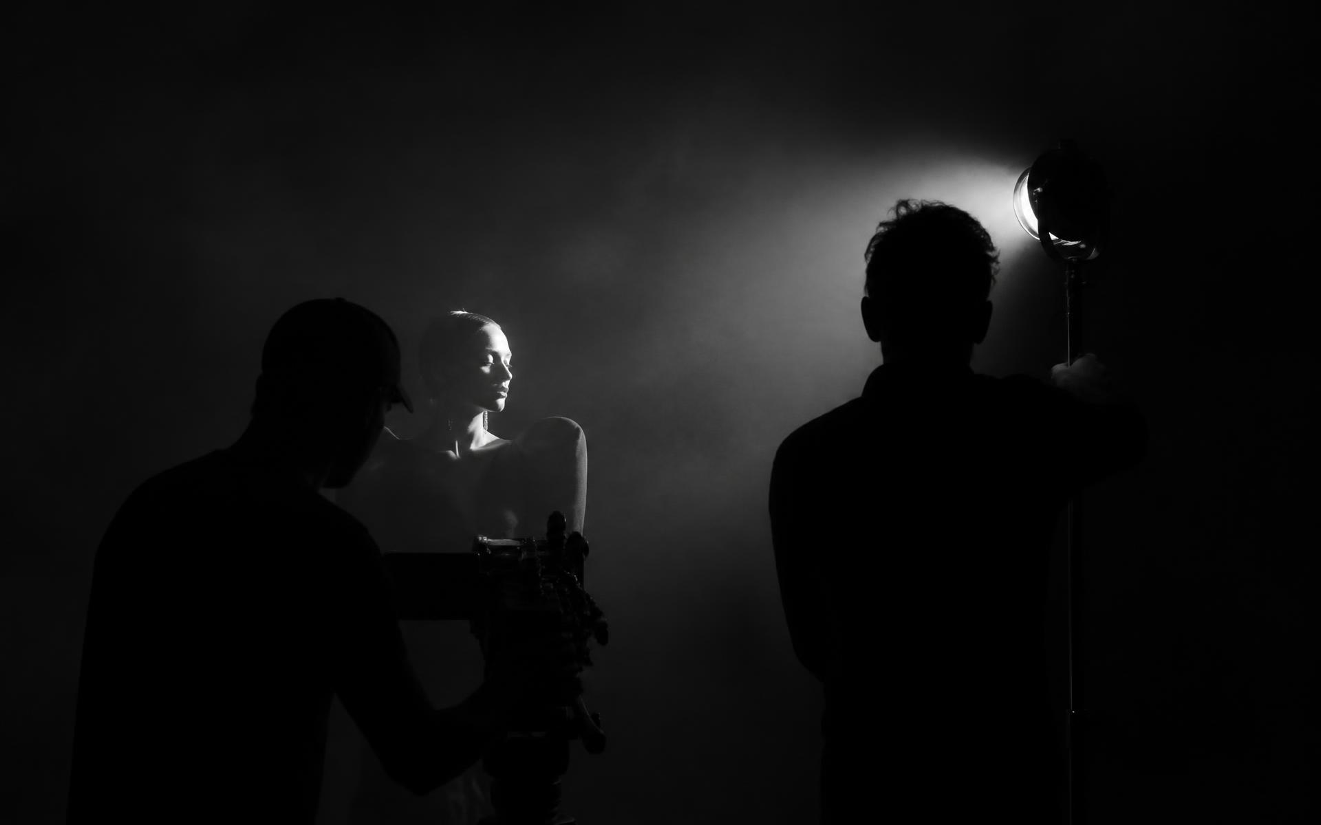 GetieVisuals film crew lighting a cinematic set